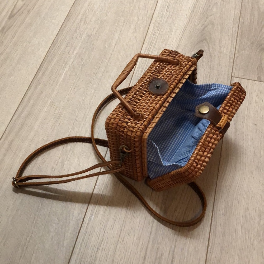 Rattan/Woven Picnic Crossbody Bag
